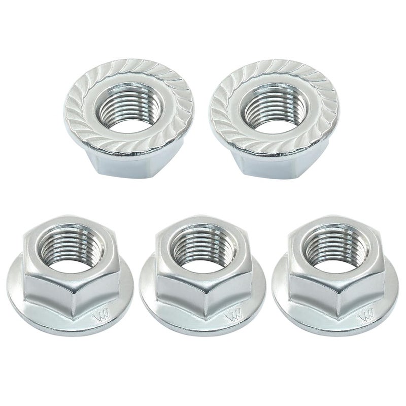 Dijedev M12/1.25mm Serrated Flange Hex Nuts, 5Pcs Hexagon Flange Nuts, 304 Stainless Steel 18-8, Full Thread, Hex Drive - Image 1